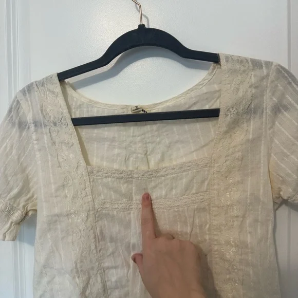 Girl Krazy Cream 100% Cotton Blouse - Picture 5 of 11